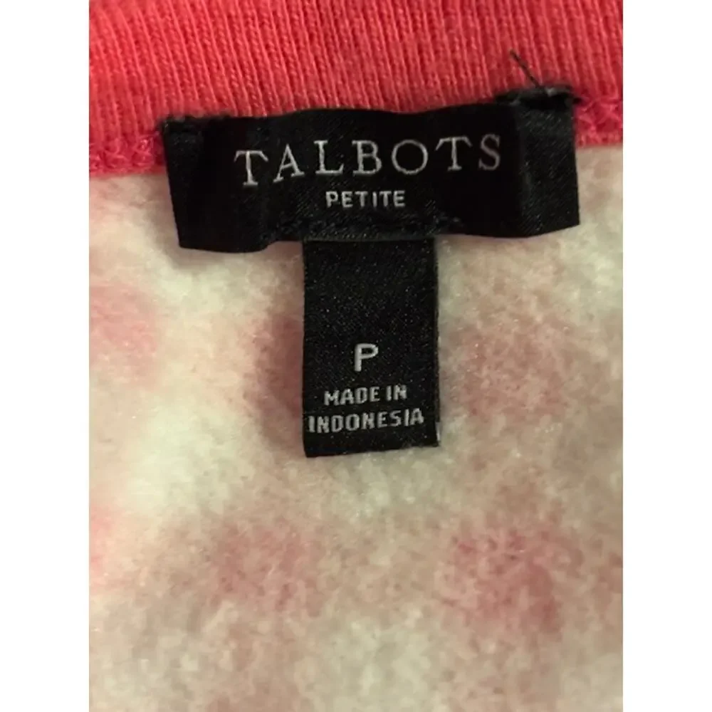 Talbots Small Petite Pink and White Gingham Check Sweatshirt‎